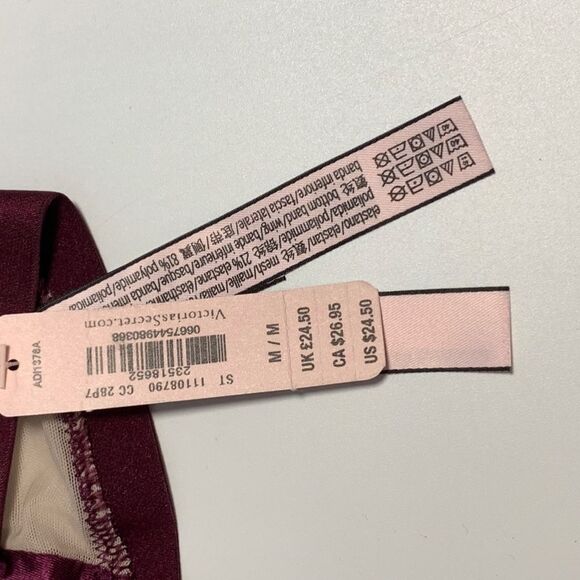 Victoria's Secret Burgundy Mesh Panel Bral… - Picture 3 of 4